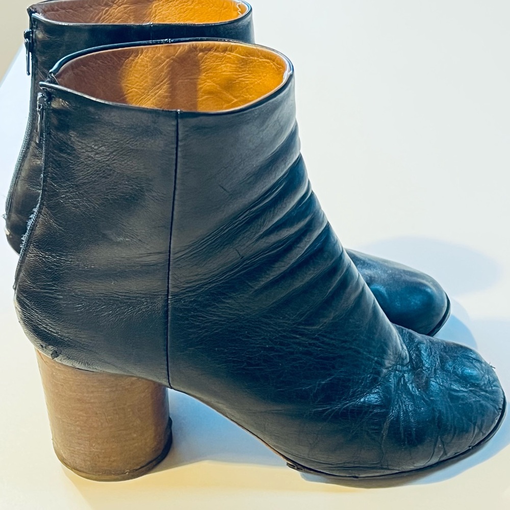 Maison Martin Margiela Black and Brown Heeled Boots